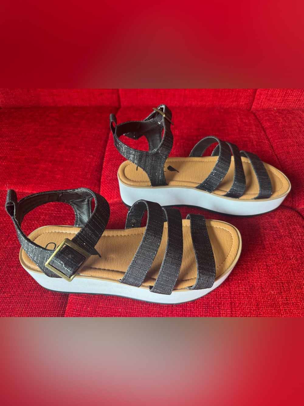 Classic Black Strappy Platform Sandals for Women